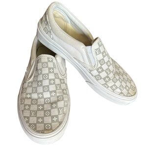 Vans Classic Slip-On Checkerboard Shoe Easy-On with Customized Monogram